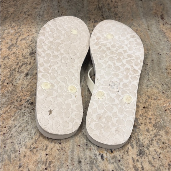 Coach Abigail Womans Starry Flip Flops - Cream and Blue - Picture 7 of 8